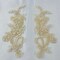1 Pair Beaded & Corded Floral Lace Applique 9" x 2.5" Each Side
